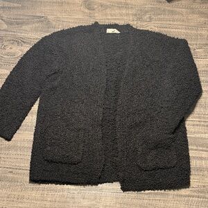 Pink Republic Black Popcorn Textured open front Cardigan